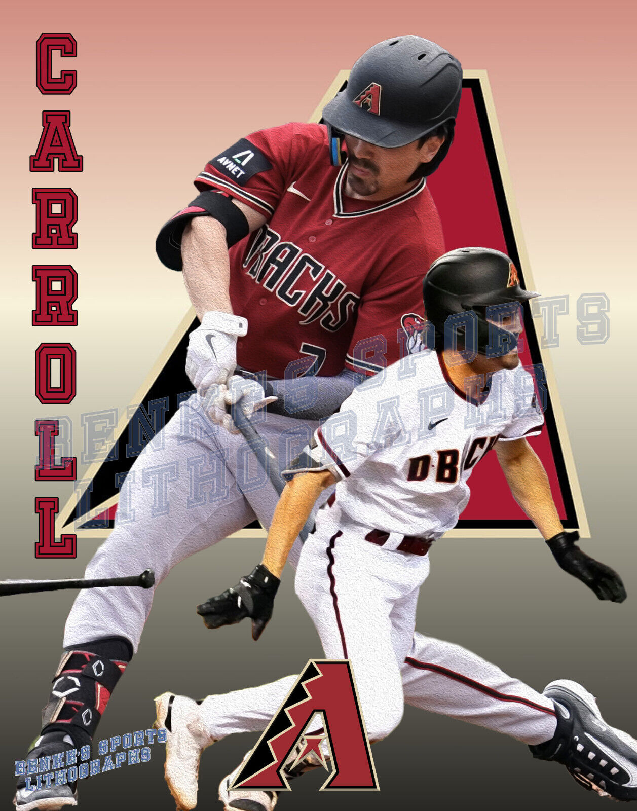 Arizona Diamondbacks Lithograph print of Corbin Carroll 2023 11 x 14