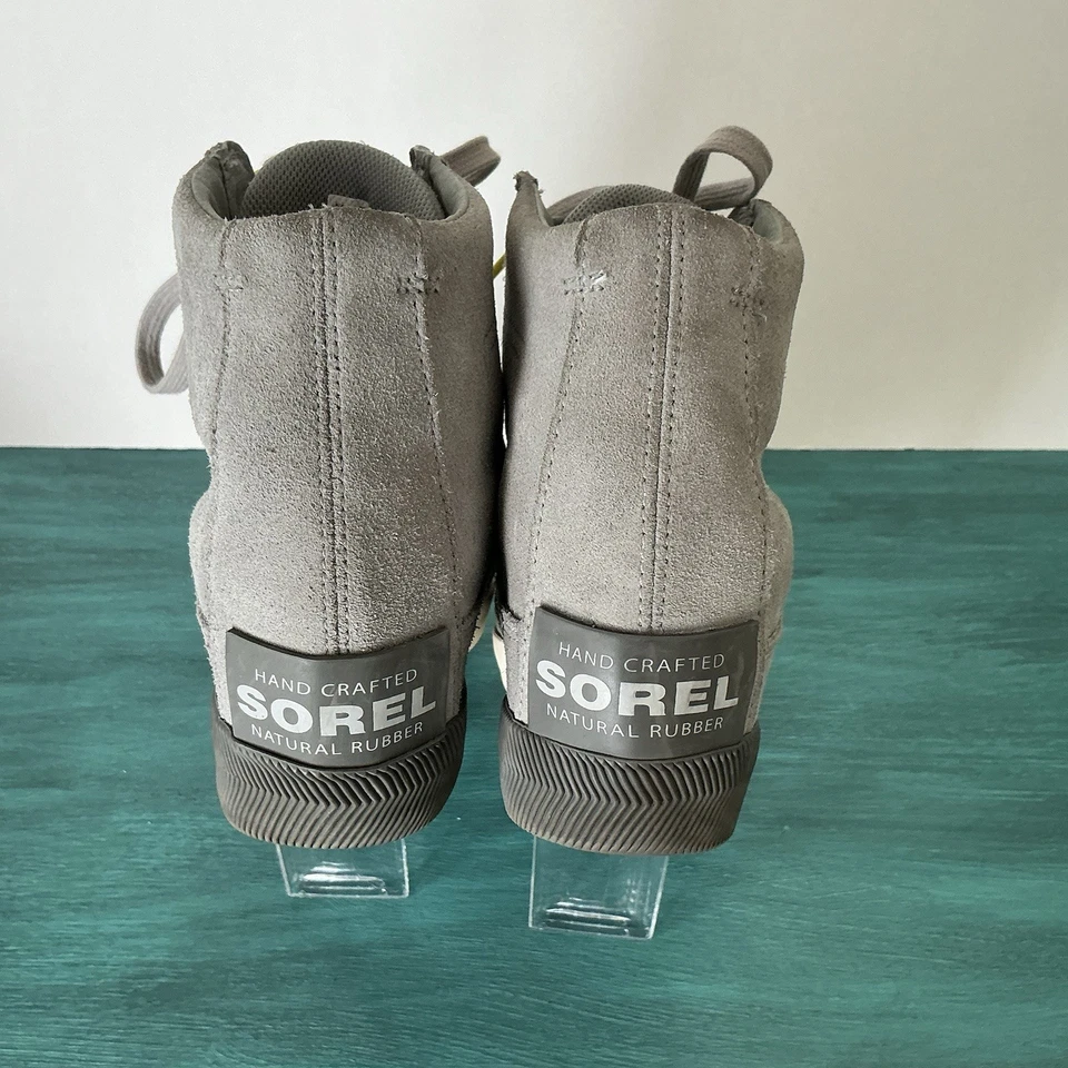 Sorel Out And About Mujer Talla 7 Zapatillas Cuña Gris Gamuza Impermeable Cálido Botín Foto 3 de 4