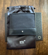 Montblanc Nightflight 9cc Wallet w/ View Pocket Black 113147 Made in Italy