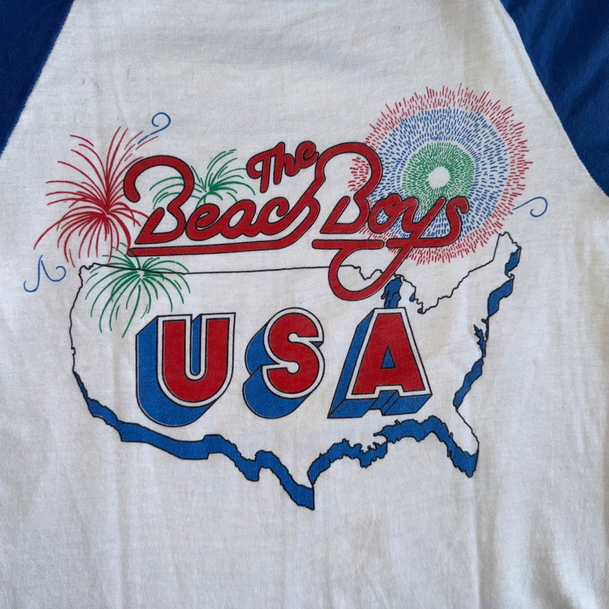 EARLY 80s VINTAGE THE BEACH BOYS USA TOUR CONCERT T-SHIRT ADULT SZ 