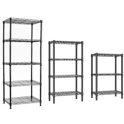 3/4/5 Tier Metal Wire Rack Free Standing Shelving Adjustable Heavy Duty ...