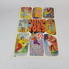 Vintage 1976 Dow Chemical Safety Poster Stay On Your Toes Workplace Cartoon