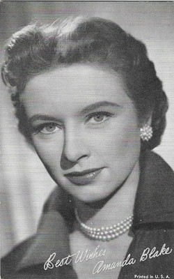 EXHIBIT CO. ARCADE ACTOR CARD 1950's AMANDA BLAKE!! POPULAR CARD!!