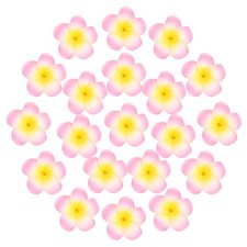 20-Pack Artificial Plumeria Flower Heads, 3.35" Fake Flowers,Yellow Heart Pink