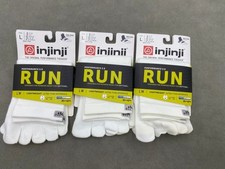 Men's Size L White 3 Pack Injinji Runing LIGHTWEIGHT ULTRA-THIN MINI-CREW SOCKS