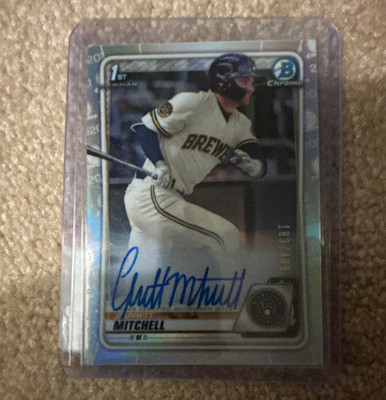 2020 Topps Bowman Draft Garrett Mitchell RC Auto Refractor #CDA-GM /499