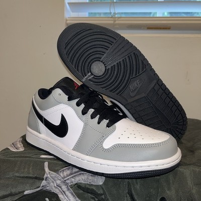 Nike Air Jordan 1 Low Light Smoke Grey / Gym Red-White 553558-030 Men's Size 7