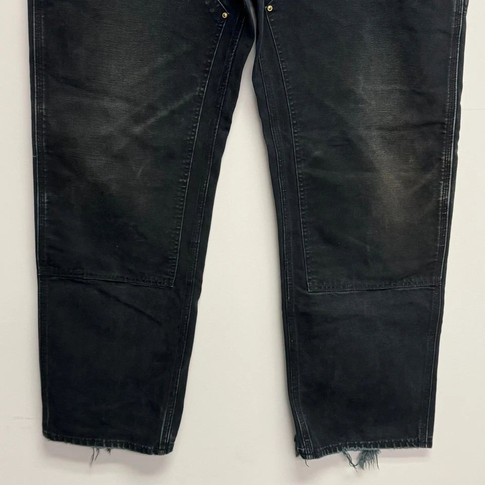 Carhartt Men's W:42 I:34 Black Dungaree Fit Double Knee Work Pants RN14806 - Image 3 of 4