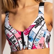 Adidas Ivy Park Ski Tag Zip Front Sports Bra Women's Small HB8413 Beyonc 
