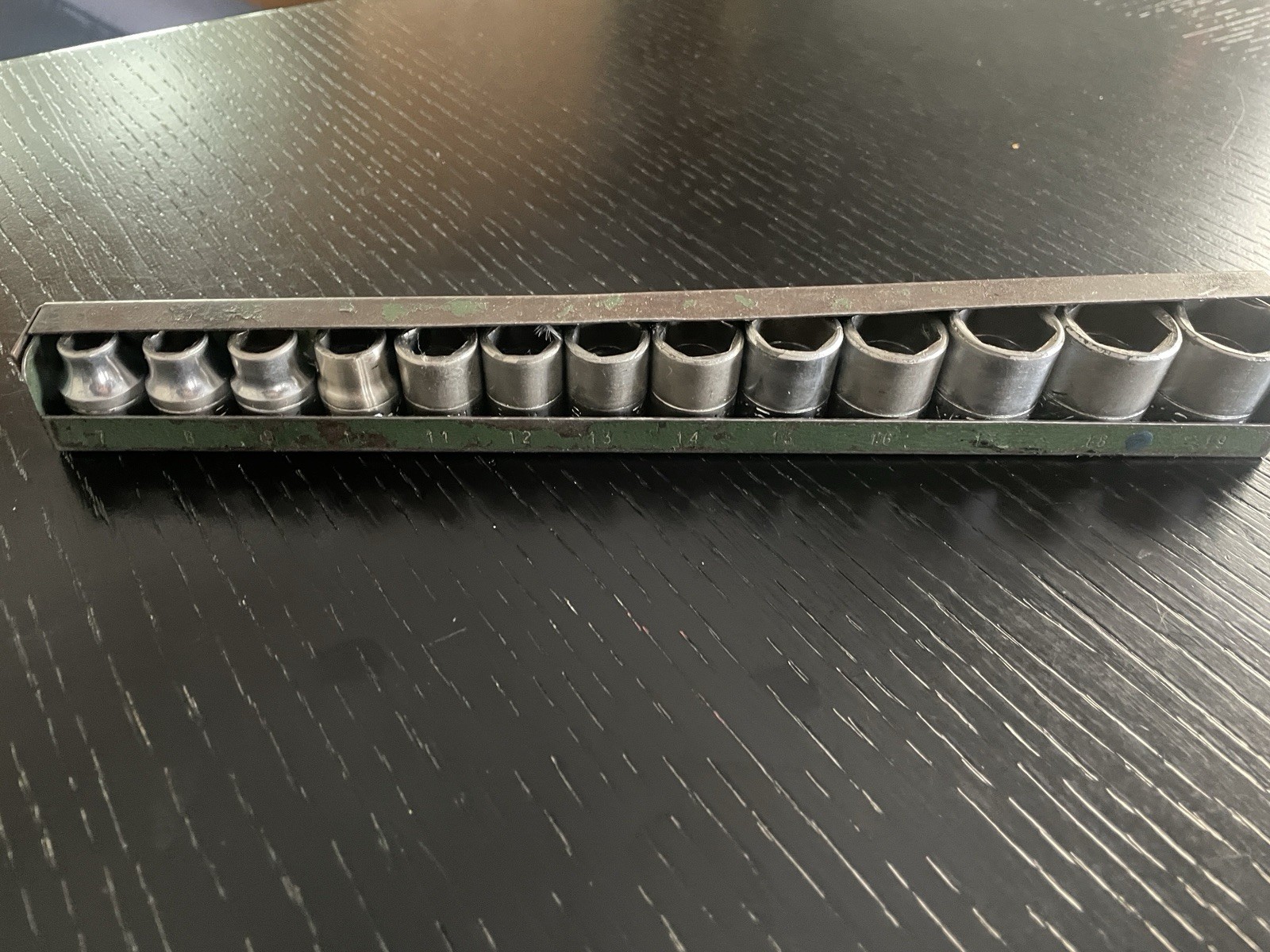 Wow! LARGE LETTER SK-Tools 3/8  Metric Socket Rail w/ Metal Tray USA 7MM-19MM