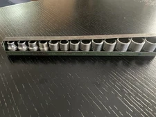 Wow! LARGE LETTER SK-Tools 3/8  Metric Socket Rail w/ Metal Tray USA 7MM-19MM