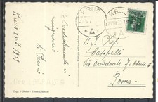 1939 ALBANIA ITALIAN OCCUPATION 5Q ISOLATED ON POSTCARD KRUJA FORTRESS