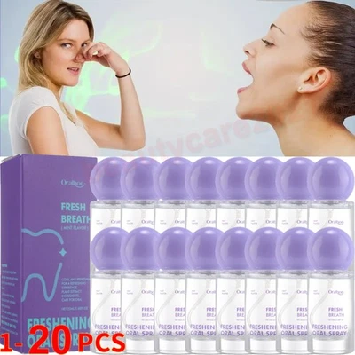 ORALHOE 20/5x Minty Fresh Breath Freshener Mouth Oral Spray For Bad Breath Long Lasting