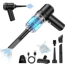 Cordless Mini Vacuum with LED - 2 in 1 Electric Air Duster & Portable Car, Ho...