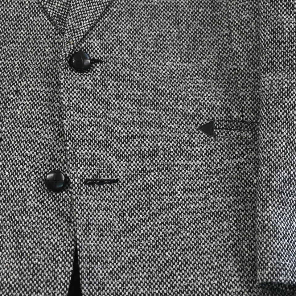 Vtg USA Pioneer Wear 44L Gray Blanketweave Tweed Mens Blazer Jacket Sport Coat - Image 3 of 4