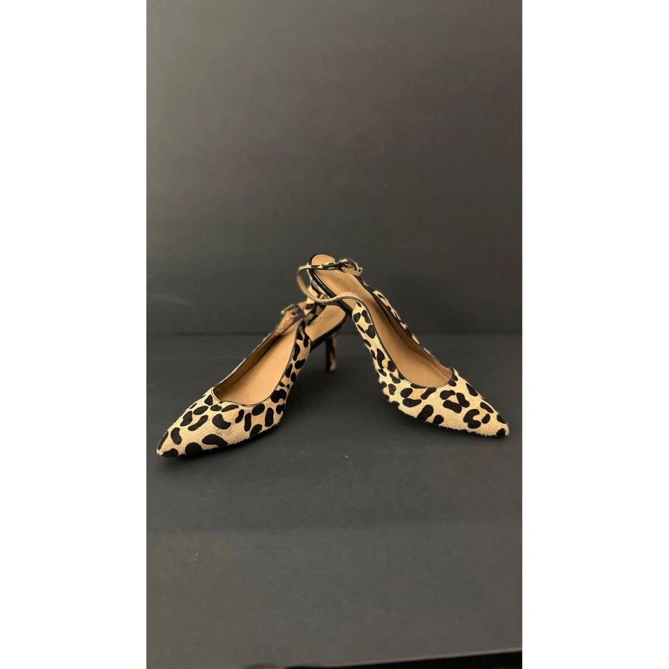 Calvin Klein 豹纹露跟尖头小猫高跟鞋 8.5 — 第 3/4 张图片