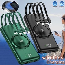 900000mAh Wireless Power Bank Backup Fast USB Charger Portable External Battery