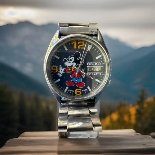 Seiko Mickey Mouse Automatic Watch Vintage Retro 70’s 33 Mm Unisex