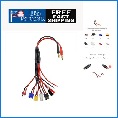 Versatile 8-in-1 Octopus Charging Cable for RC with Protective Caps & DIY Leads
