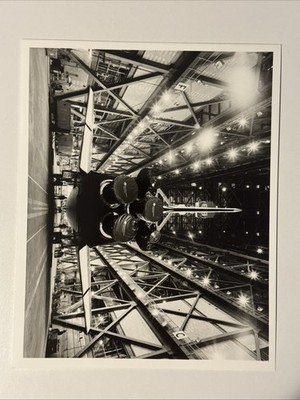 NASA STS 41-D Shuttle Discovery Attached to Lifting Sling in VAB Press Photo B