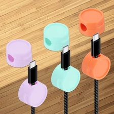 Cable Organizer Holder, 6Pcs Magnetic Spring, Purple/Blue/Orange