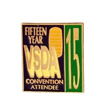 Vintage VSDA 15 Year Convention Attendee Lapel Pin Video Software Dealers Assoc