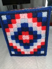 Handcrafted Tissue Box Cover Plastic Canvas Holds 9  x7.9  Box