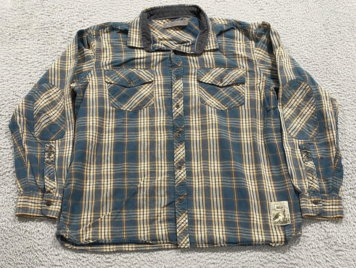 REI Shirt Mens Extra Large Blue Yellow Plaid Flannel Button Front Outdoor
Opens in a new window or t