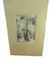 JOHN SLOAN  1902 Etching "Sleepwalker and Hypnotist" approximately 5 7/8 x 4 3/8