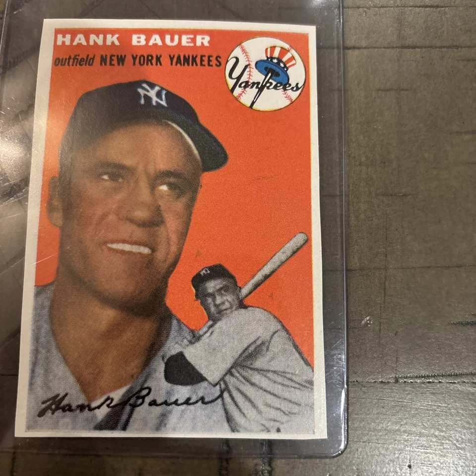 1954 Sports Illustrated Paper Premier Hand Cut Cards Hank Bauer Yankees EX+ - Image 4 of 4