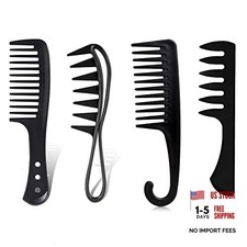 4 Pcs Wide Tooth Combs, Large Tooth Hair Combs for Curly Wet Wavy Thick Hair