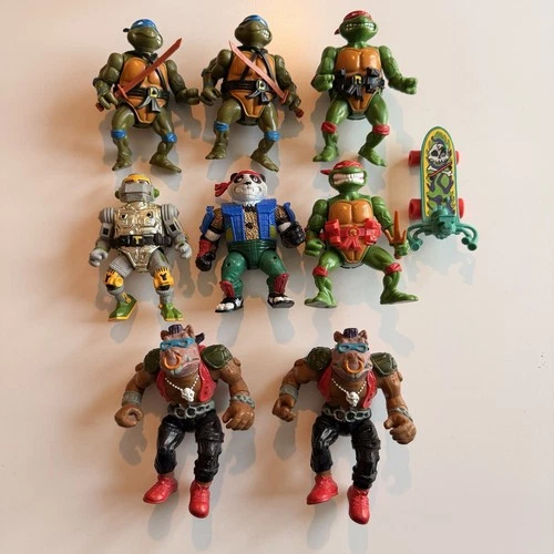 Vtg 80s TMNT Teenage Mutant Ninja Turtles  Figures 9pcs Bebop Panda Metalhead