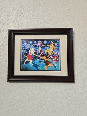 Rick Fitch:Reproduction of the Maui Painting''If Cows Could Dance''Signed Frame