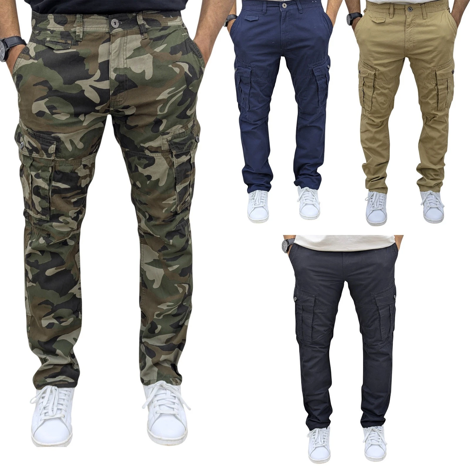 Mens Cargo Trousers Camouflage Combat Pants Regular Fit Cotton Casual Trousers
Opens in a new window