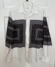 Reiss “Darcy” Long Sleeve Shirt Paisley White Large 