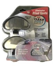 2 pack Clear Zone Wide Angle Auxiliary Mirror Set AS SEEN ON TV No Blind Spots!