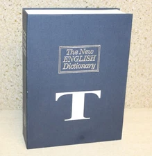 Personalized Monogram "T" Fire Resistant Safe Lock Box Looks Like Encyclopedia