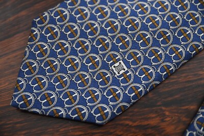 CELINE Paris Luxury Equestrian Print Handmade Signature Silk  Celine jockey and horse print tie main image 2