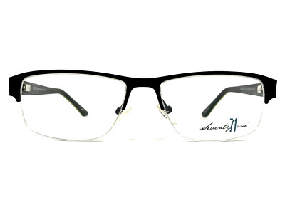 Seventy One Eyeglasses Frames REGIS BLACK Green Rectangle Half Rim 52-15-135