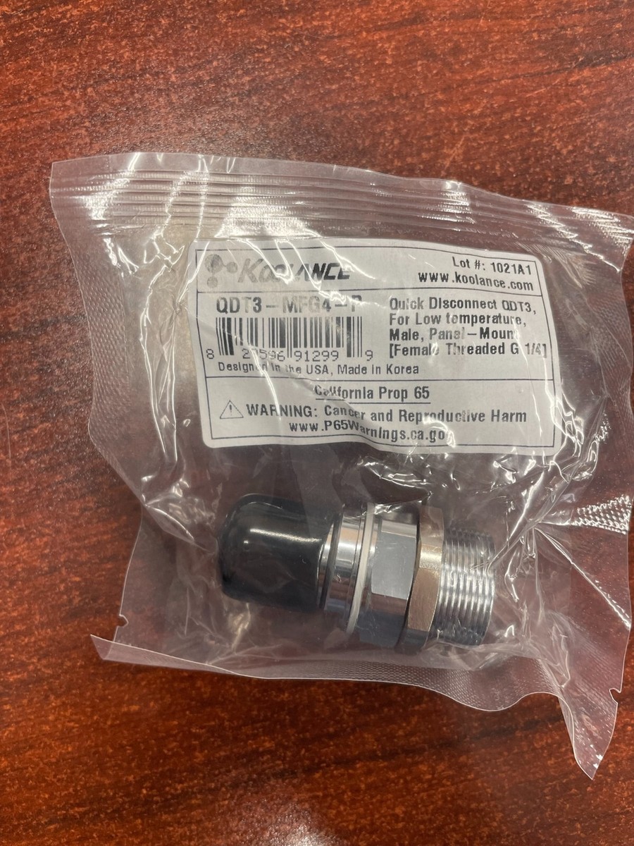 Koolance QD3-FS-10-P QD3-MS-10-P セット QD3 Female Quick Disconnect No-Spill Coupling, Panel Barb