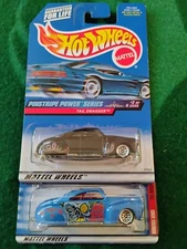 2001 Hot Wheels #078 Monster Series Tail Dragger Zombie Attack + 1998  #954 Blk