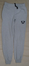 True Religion Pants Youth Size Large Track Sweatpants Joggers Gray Logo Heather