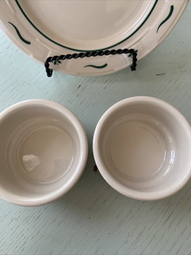 Longerberger green woven traditions pitcher 1cake plate with 2 ramkins - Picture 4 of 4