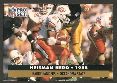 1991 Pro Set #39 Heisman Hero 1988 Barry Sanders Oklahoma State