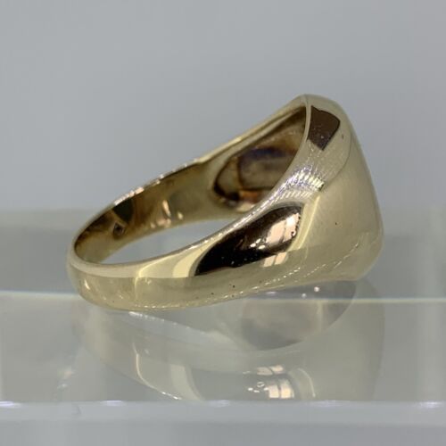 Blutstein Heliotrop gewölbter Siegelring 10 kt 10 kt Gelbgold - Größe T - Bild 8 von 9