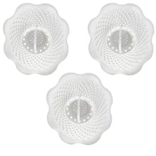 Danco Tub Drain Hair Catcher 3 Pack White Flower Shape Strainer Clog Prevention