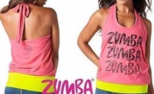 Zumba Throwback Retro Tribe Halter Top Back to the Fuchsia XL/XXL B72