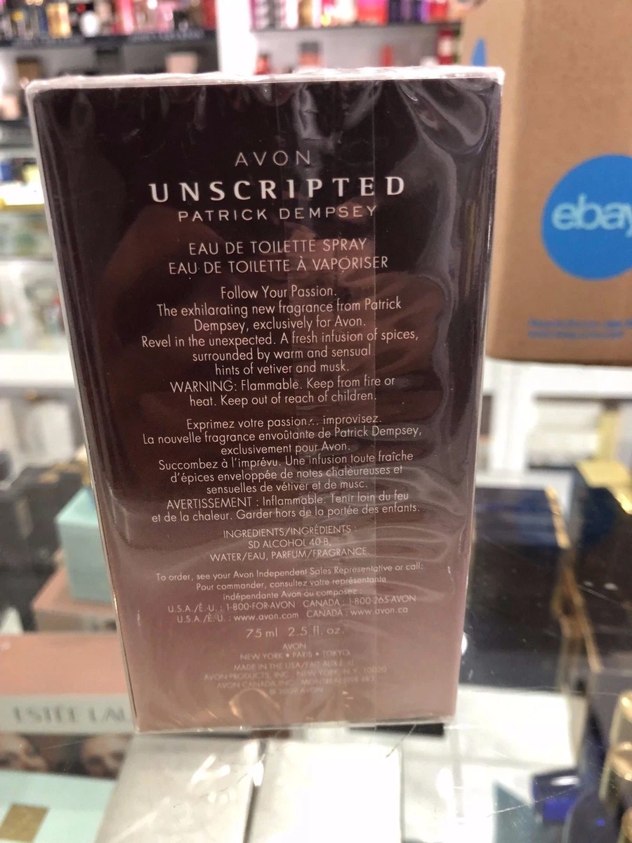 Avon Unscripted Patrick Dempsey Eau De Toilette 75ml Spray eBay