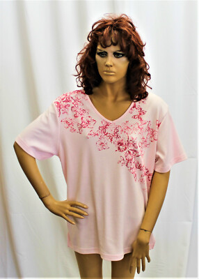 Avant Garde Damen 1/2 Arm T-Shirt Baumwolle 30 Grad waschbar rose mit Muster