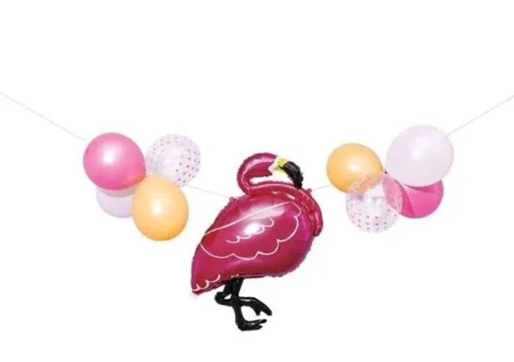 Tres (3) Escuadrón Sol ~ 31.75" Globos Flamenco Lámina ~ 12" Globos ~ Guirnalda Foto 2 de 4